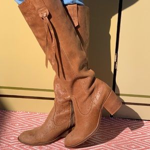 Shimmering tall crackle boots by Vera Cruz from Sundance.